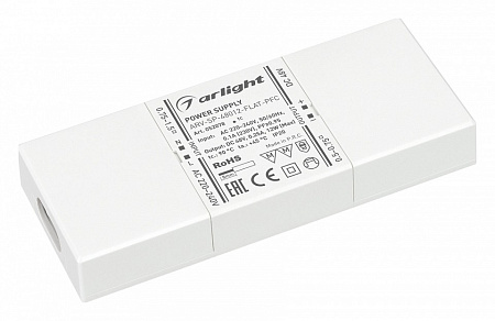 Блок питания для светодиодной ленты ARV-SP-48012-FLAT-PFC (48V, 0.25A, 12W) (IP20 Пластик, 5 лет) Arlight 052078