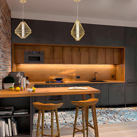 Светильник подвесной светодиодный Crystal Lux CUADRA SP18W LED GOLD Светильник подвесной светодиодный Crystal Lux CUADRA SP18W LED GOLD