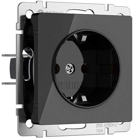 Розетка с заземлением и шторками Werkel черный W1171148 Розетка с заземлением и шторками Werkel черный W1171148