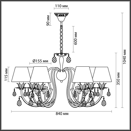 Подвесная люстра Odeon Light Carolla 3398/6