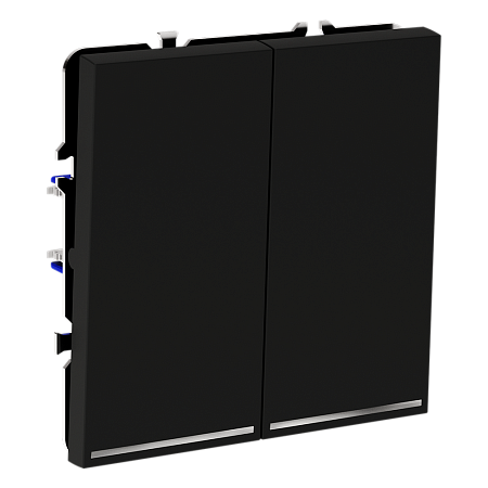 Выключатель встраиваемый VOLTUM S70 двухклавишный с подсветкой (черный матовый) VLS020208 Выключатель встраиваемый VOLTUM S70 двухклавишный с подсветкой (черный матовый) VLS020208