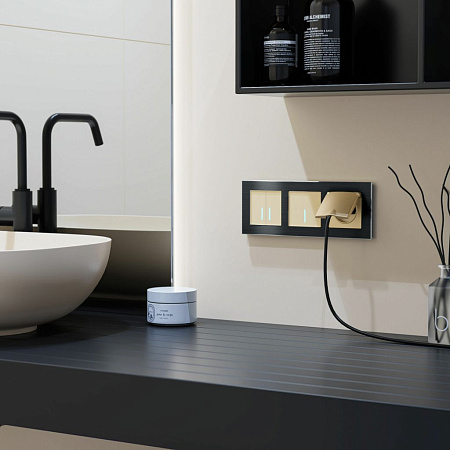 Сенсорный выключатель двухклавишный с подсветкой 1000 Вт Werkel W4520011 a057683 Сенсорный выключатель двухклавишный с подсветкой 1000 Вт Werkel W4520011 a057683