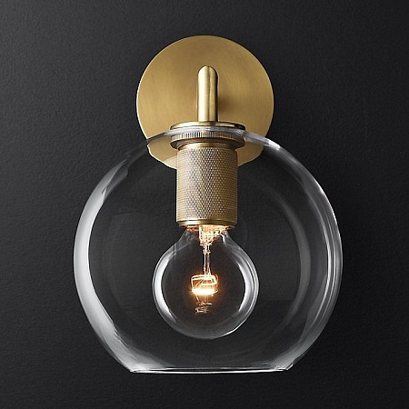 Бра Imperiumloft RH Utilitaire Globe Shade Single Sconce Brass 44.536 123276-22 Бра Imperiumloft RH Utilitaire Globe Shade Single Sconce Brass 44.536 123276-22