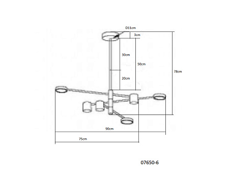Люстра на штанге светодиодная Kink Light Мекли 07650-6,33(3000K) 00019006 Люстра на штанге светодиодная Kink Light Мекли 07650-6,33(3000K) 00019006
