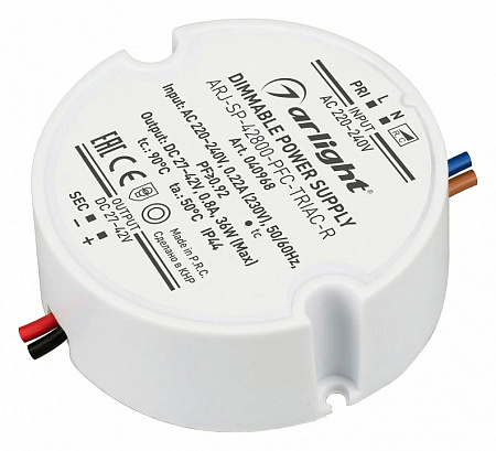Блок питания TRIAC 36Вт 27-42В IP44 Arlight ARJ 040968 Блок питания TRIAC 36Вт 27-42В IP44 Arlight ARJ 040968