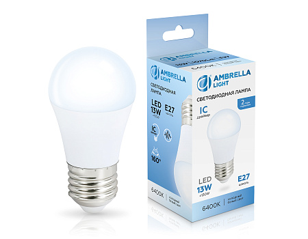 Лампа светодиодная G45 13W E27 6400K Ambrella light 451306 Лампа светодиодная G45 13W E27 6400K Ambrella light 451306
