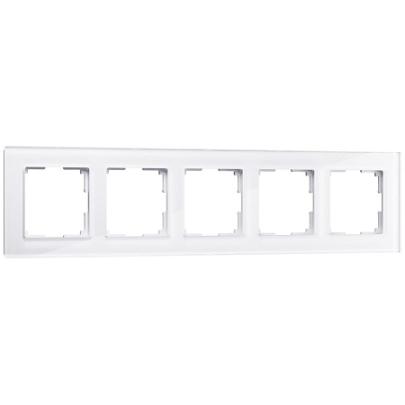 Рамка на 5 постов белая, стекло Werkel Favorit W0051101 4690389160080 a051195 Рамка на 5 постов белая, стекло Werkel Favorit W0051101 4690389160080 a051195