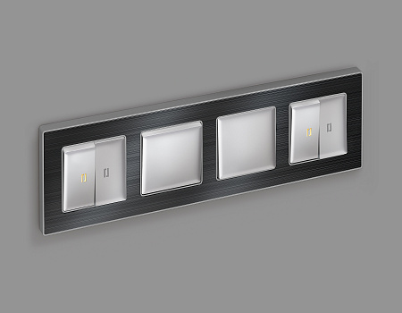 Комплект механизма 1-клавишного выключателя Ambrella Volt ALFA MA401010 Комплект механизма 1-клавишного выключателя Ambrella Volt ALFA MA401010