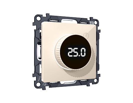 Комплект механизма терморегулятора с цифровым дисплеем с подсветкой и датчиком для теплого пола 16A-250V Ambrella Volt Alfa MA305810