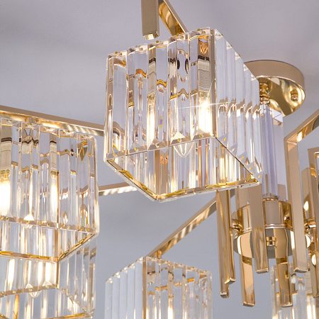 Люстра потолочная хрустальная  Eurosvet April 10126/8 золотой (a054450)