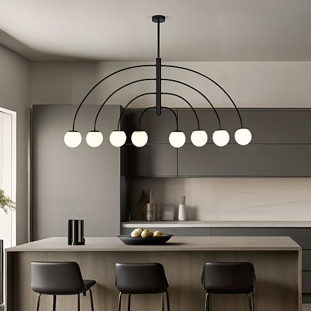 Люстра на штанге Eurosvet Cenacolo 30179/8 черный a069122 Люстра на штанге Eurosvet Cenacolo 30179/8 черный a069122