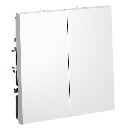 Выключатель двухклавишный перекрестный встраиваемый 10А Voltum S70 (белый) VLS020502 Выключатель двухклавишный перекрестный встраиваемый 10А Voltum S70 (белый) VLS020502