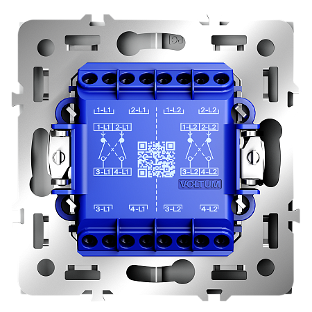 Выключатель двухклавишный перекрестный встраиваемый 10А Voltum S70 (белый) VLS020502 Выключатель двухклавишный перекрестный встраиваемый 10А Voltum S70 (белый) VLS020502