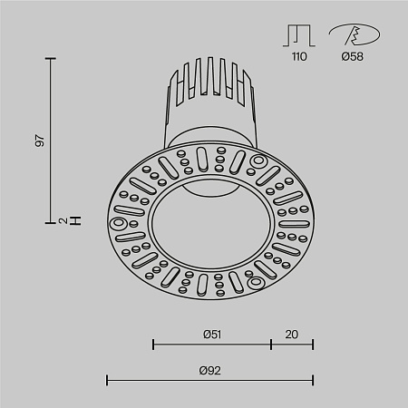 Светильник встраиваемый светодиодный Maytoni Dip DL120-10W-2.7K-TRS-B