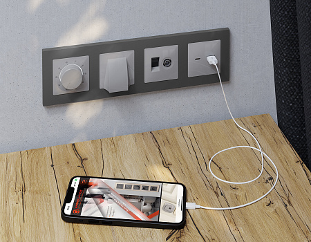 Комплект механизма терморегулятора с датчиком для теплого пола с подсветкой 16A-250V Ambrella Volt Alfa MA405710 Комплект механизма терморегулятора с датчиком для теплого пола с подсветкой 16A-250V Ambrella Volt Alfa MA405710