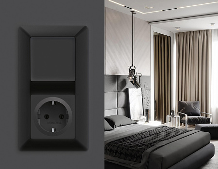 Лицевая панель для 1-клавишных выключателей QUANT Ambrella Volt ALFA AP9010 Лицевая панель для 1-клавишных выключателей QUANT Ambrella Volt ALFA AP9010