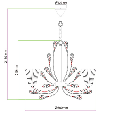 Люстра подвесная Chiaro Летиция 343011805