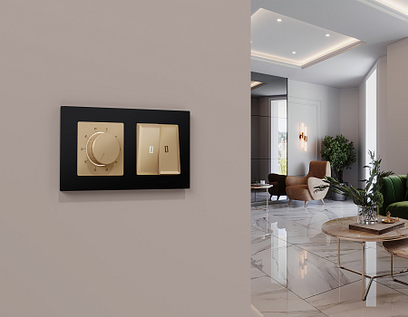 Комплект механизма терморегулятора с датчиком для теплого пола с подсветкой 16A-250V Ambrella Volt Alfa MA605710 Комплект механизма терморегулятора с датчиком для теплого пола с подсветкой 16A-250V Ambrella Volt Alfa MA605710