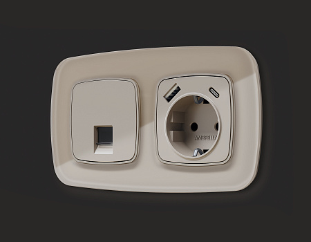 Лицевая панель для электрической розетки с/з со шторками 2USB тип A+C QUANT Ambrella Volt OMEGA OP3700 Лицевая панель для электрической розетки с/з со шторками 2USB тип A+C QUANT Ambrella Volt OMEGA OP3700