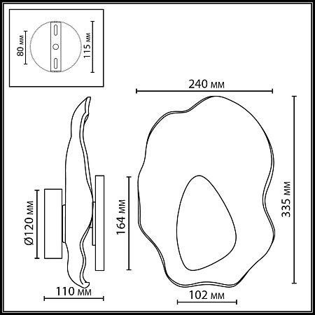 Светильник настенный светодиодный Odeon Light CORALLA 5460/12WLA Светильник настенный светодиодный Odeon Light CORALLA 5460/12WLA
