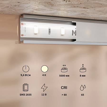 Светодиодная лента 9,6Вт/м 4000K IP65 12V Maytoni Base 201175 Светодиодная лента 9,6Вт/м 4000K IP65 12V Maytoni Base 201175