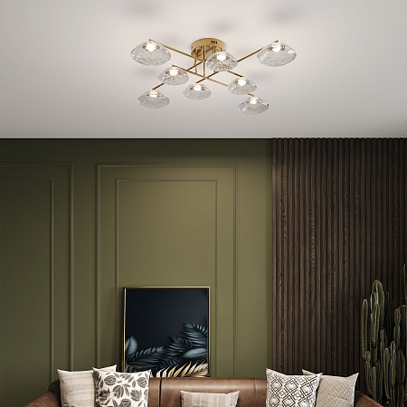 Люстра потолочная светодиодная Eurosvet Ripple 50389 LED латунь a069026 Люстра потолочная светодиодная Eurosvet Ripple 50389 LED латунь a069026