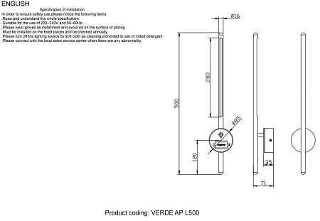 Бра Crystal Lux VERDE AP L500 BLACK NEW Бра Crystal Lux VERDE AP L500 BLACK NEW