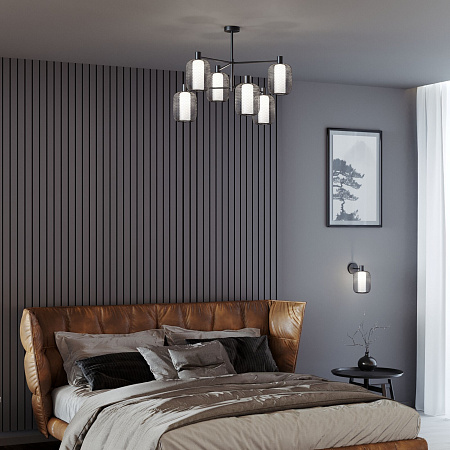 Люстра на штанге Eurosvet Voile 30191/6 черный a069160 Люстра на штанге Eurosvet Voile 30191/6 черный a069160