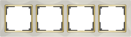 Рамка на 4 поста слоновая кость/золото Werkel Snabb W0041932 4690389160929 a051658 Рамка на 4 поста слоновая кость/золото Werkel Snabb W0041932 4690389160929 a051658