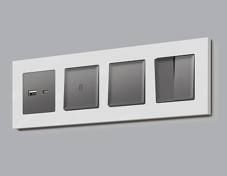 Лицевая панель для 1-клавишных выключателей QUANT Ambrella Volt ALFA AP6510 Лицевая панель для 1-клавишных выключателей QUANT Ambrella Volt ALFA AP6510