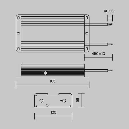 Блок питания для магнитных систем 480Вт, IP67 Maytoni Power Supply Magnetic PSL008-480W-48V-IP67
