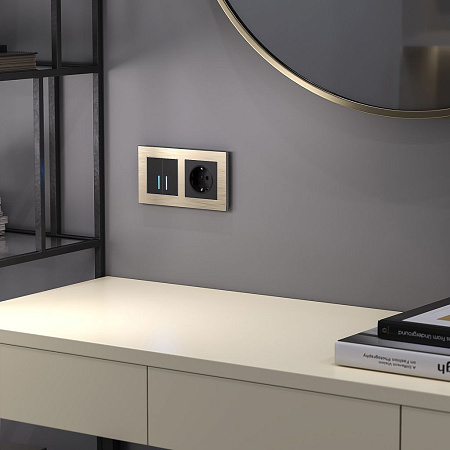 Сенсорный выключатель двухклавишный с функцией Wi-Fi Werkel a048327 a048327 Сенсорный выключатель двухклавишный с функцией Wi-Fi Werkel a048327 a048327