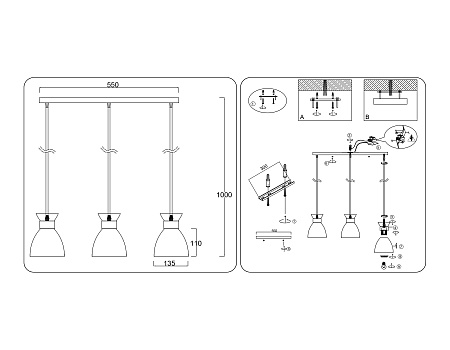 Светильник подвесной Ambrella light TR8466 Светильник подвесной Ambrella light TR8466