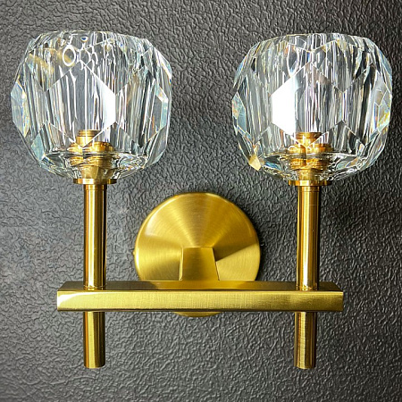 Бра Imperiumloft RH Boule de Cristal Double Sconce Brass 44.233 73769-22 Бра Imperiumloft RH Boule de Cristal Double Sconce Brass 44.233 73769-22