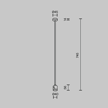 Крепление потолочное 700мм с прямым коннектором питания Maytoni Flarity TRA159C-IPC1-B