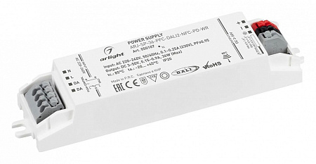 Блок питания для светодиодной ленты ARJ-SP-36-PFC-DALI2-NFC-PD-WR (36W, 3-50V, 0.15-0.9A) (IP20 Пластик, 5 лет) Arlight 050107