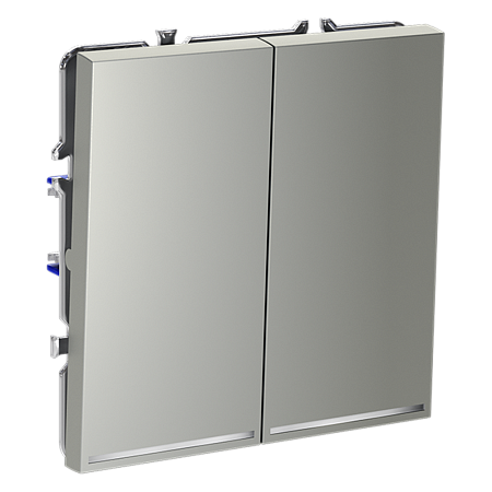 Выключатель встраиваемый VOLTUM S70 двухклавишный с подсветкой (сталь) VLS020205 Выключатель встраиваемый VOLTUM S70 двухклавишный с подсветкой (сталь) VLS020205