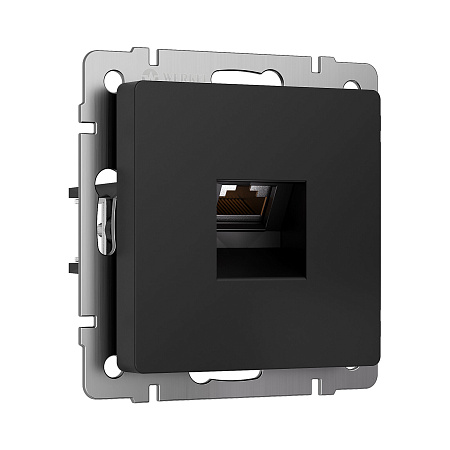 Розетка Ethernet RJ-45 cat. 6A экранированная черный матовый Werkel W5120108 a069685