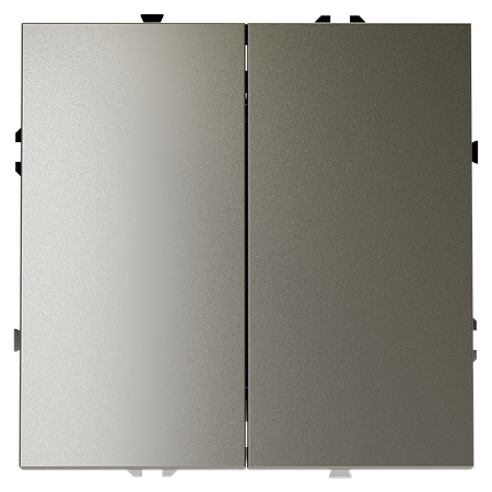 Выключатель с самовозвратом встраиваемый VOLTUM S70 двухклавишный (шелк) VLS020604 Выключатель с самовозвратом встраиваемый VOLTUM S70 двухклавишный (шелк) VLS020604