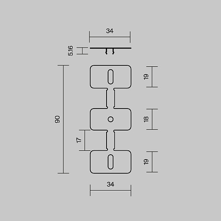 Комплект креплений (для профиля 35×66) 4 шт., Maytoni ALM-3566-MT 642080