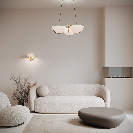 Люстра подвесная светодиодная Eurosvet Emisfero 50083/3 LED золото a069300