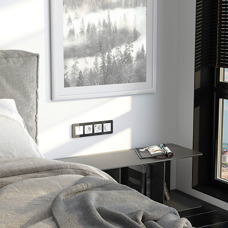 Рамка на 4 поста Werkel Elite черный W0042448 Рамка на 4 поста Werkel Elite черный W0042448