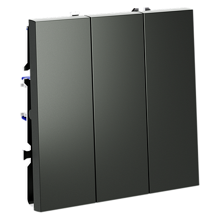 Выключатель встраиваемый VOLTUM S70 трехклавишный (титан) VLS030106 Выключатель встраиваемый VOLTUM S70 трехклавишный (титан) VLS030106