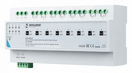 Релейный модуль DALI2 на 8 каналов Arlight INTELLIGENT 050548 Релейный модуль DALI2 на 8 каналов Arlight INTELLIGENT 050548