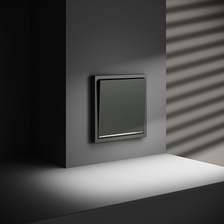 Выключатель встраиваемый VOLTUM S70 одноклавишный с подсветкой (титан) VLS010206 Выключатель встраиваемый VOLTUM S70 одноклавишный с подсветкой (титан) VLS010206