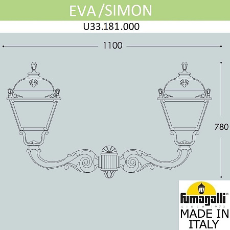 Уличный настенный светильник FUMAGALLI EVA/SIMON U33.181.000.AXH27