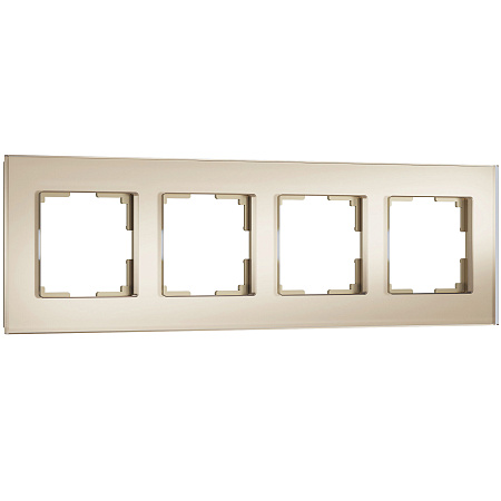 Рамка на 4 поста Werkel Senso шампань стекло soft-touch W0043111 Рамка на 4 поста Werkel Senso шампань стекло soft-touch W0043111