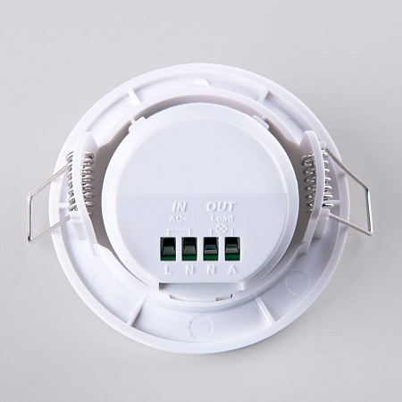 Инфракрасный датчик движения Elektrostandard 8m 2,2-4m 800W 360° SNS-M-12 белый a041244 Инфракрасный датчик движения Elektrostandard 8m 2,2-4m 800W 360° SNS-M-12 белый a041244