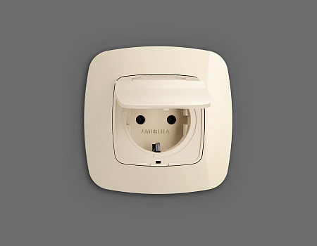 Лицевая панель для электрической розетки с заземлением со шторками и крышкой IP44 QUANT Ambrella Volt OMEGA OP3080 Лицевая панель для электрической розетки с заземлением со шторками и крышкой IP44 QUANT Ambrella Volt OMEGA OP3080