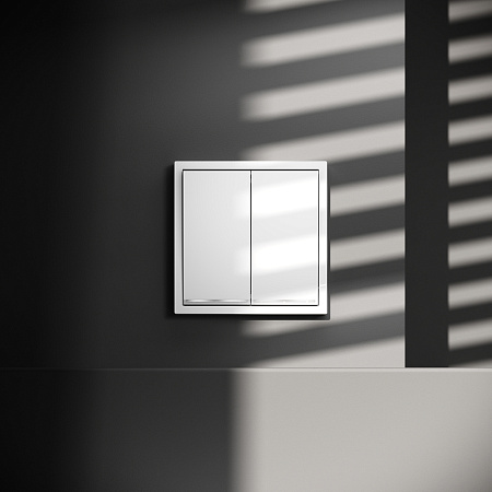 Проходной переключатель встраиваемый VOLTUM S70 двухклавишный с подсветкой (белый глянцевый) VLS020401 Проходной переключатель встраиваемый VOLTUM S70 двухклавишный с подсветкой (белый глянцевый) VLS020401